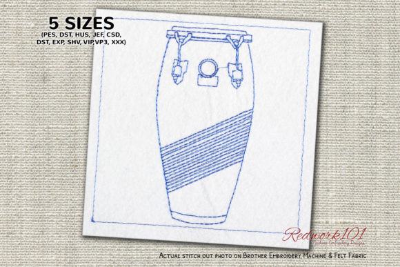 Conga Drum Redwork Embroidery Review