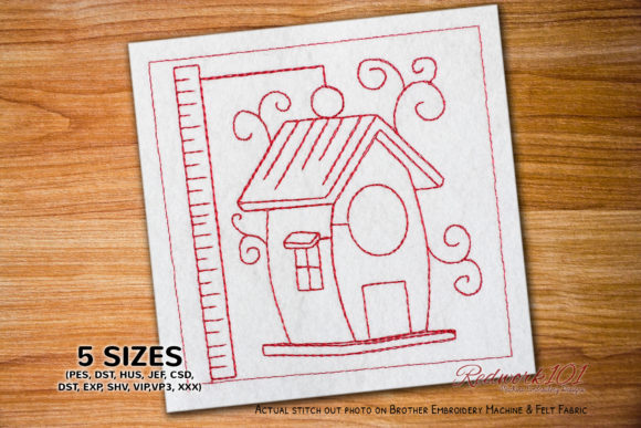 Handmade Birdhouse Lineart Review for Seasonal Embroidery